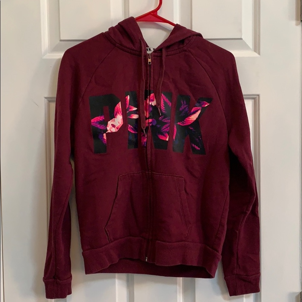 PINK | maroon zip up jacket
